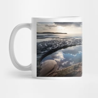 Sky reflections in a rockpool on the nsw central coast near lion island Mug